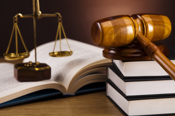 Law theme, mallet of judge, wooden gavel - Zdjęcie, obraz