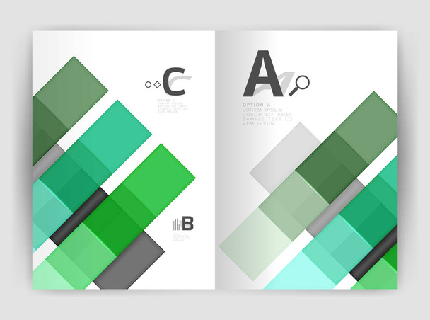 Vierkanten en rechthoeken a4 brochure sjabloon - Vector, afbeelding
