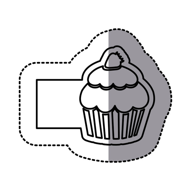 weißes Emblem Muffin-Symbol - Vektor, Bild