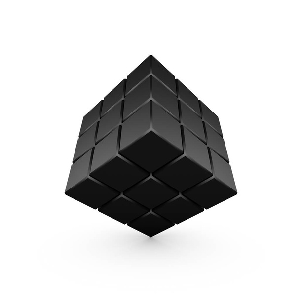 Composición de cubos 3D sobre fondo blanco
 - Foto, imagen