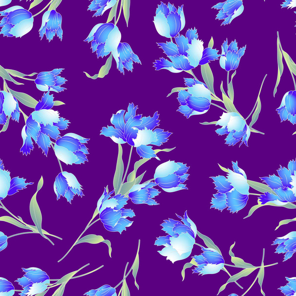 Japanese style tulip pattern - Wektor, obraz