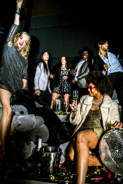 Friends having party in nightclub   - Foto, imagen