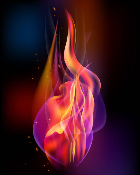 fire torch vector colored sparks burn - Vektor, Bild