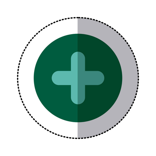 etiqueta de círculo de cor com ícone de adição
 - Vetor, Imagem