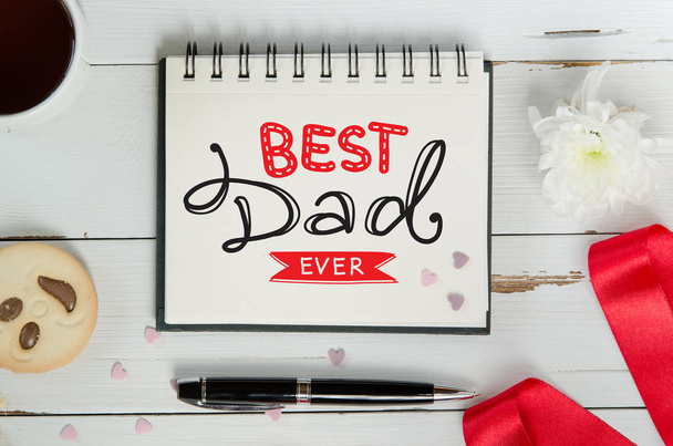 Father's Day lettering greeting note composition - Фото, зображення