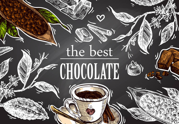 sketch  illustration chocolate - Vettoriali, immagini
