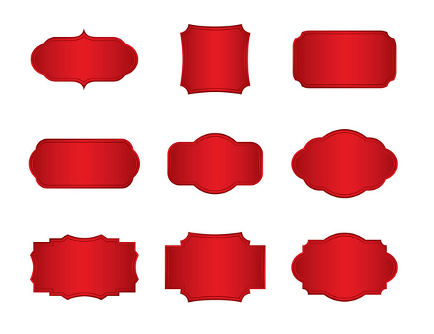 Red vintage frames. Set isolated elements. - Wektor, obraz