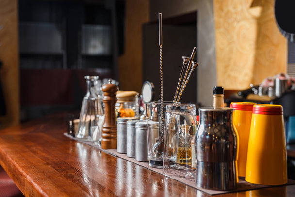 Bartender tools on bar - Foto, Imagem