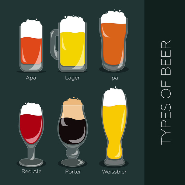 Soorten bier - Vector, afbeelding