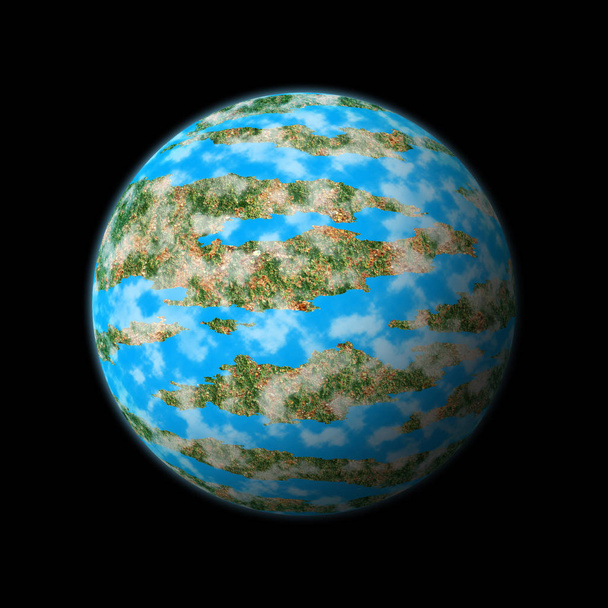 Exoplanet With Black Background - Photo, Image
