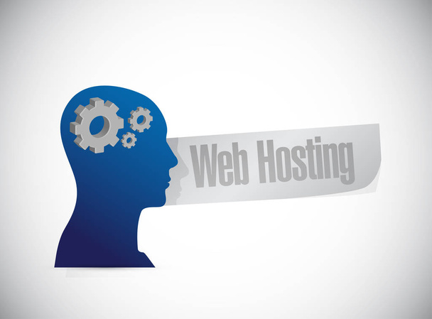 Web hosting έννοια σημάδι εγκεφάλου σκέψης - Φωτογραφία, εικόνα