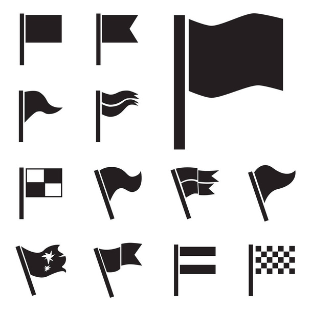 Flaga wektor ikona ustawiona na białym tle - Wektor, obraz