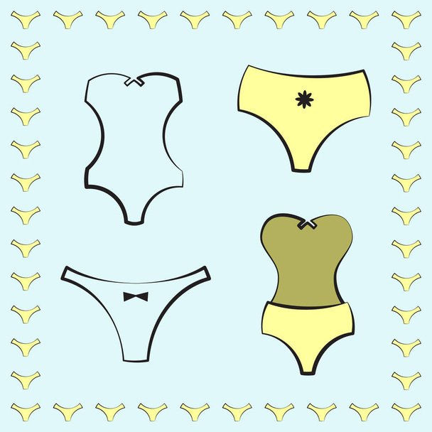Vrouwen ondergoed of Lingerie pictogram - Vector, afbeelding