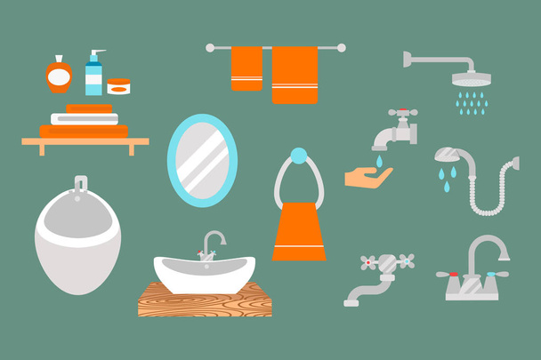 Icone del bagno colorato set con simboli di risparmio idrico di processo raccolta igiene e pulizia lavaggio domestico pulizia asciugatrice vettoriale illustrazione
. - Vettoriali, immagini