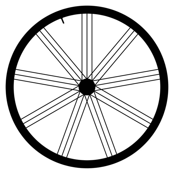 Велосипедное колесо - векторная иллюстрация на белом фоне
 - Вектор,изображение