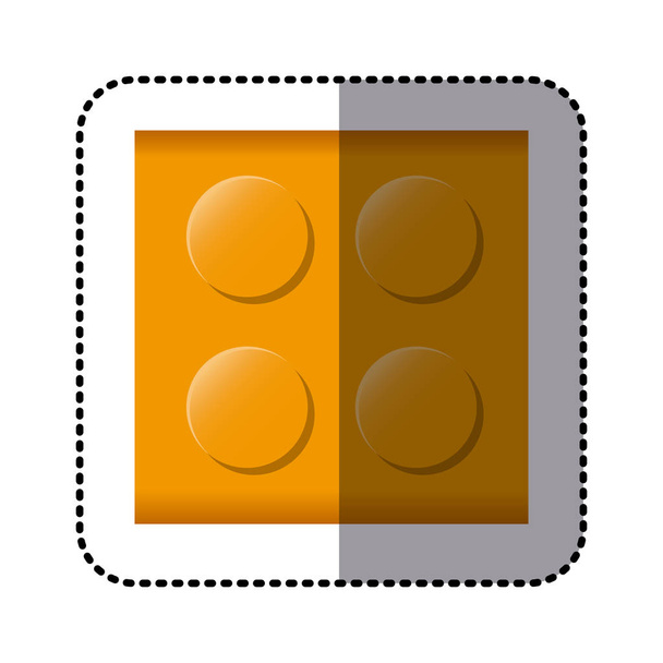 sticker colorful lego square shape block icon toy - Vektor, Bild