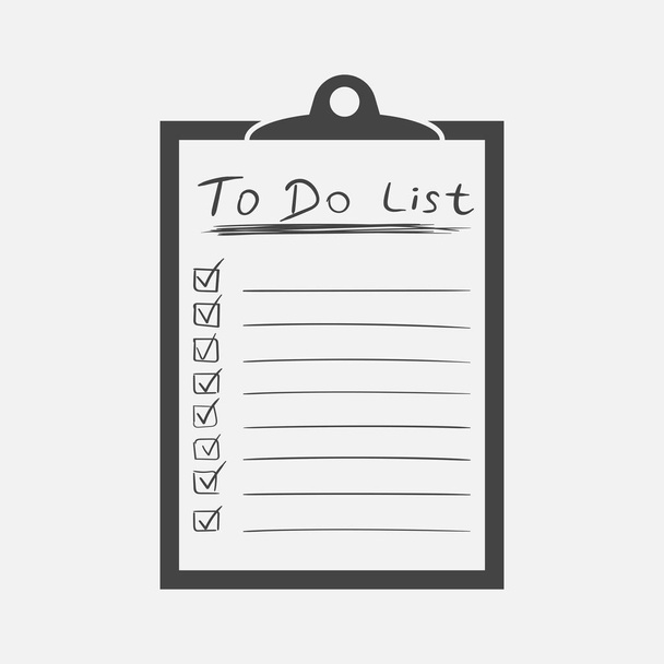 To do list icon with hand drawn text. Checklist, task list vector illustration in flat style on white background. - Vektor, obrázek