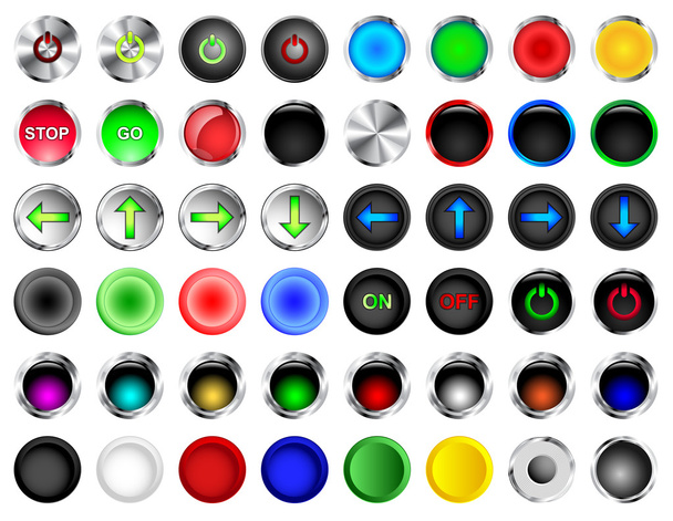 Round Push Button Vectors - ベクター画像