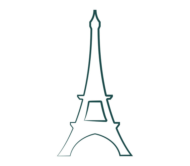 illustrated icon Eiffel Tower - Vector, Image