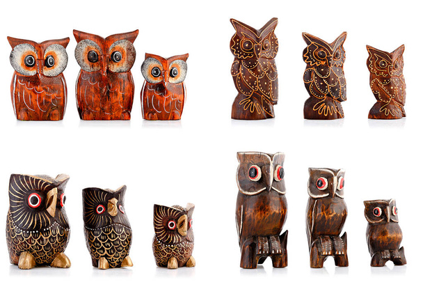 Figuras de madeira, estatuetas decorativas, coruja
,  - Foto, Imagem