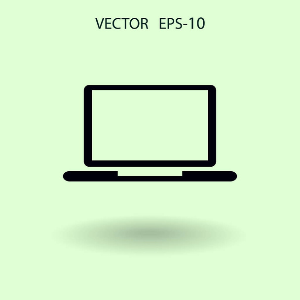 Flat icon of laptop. vector illustration - Вектор, зображення