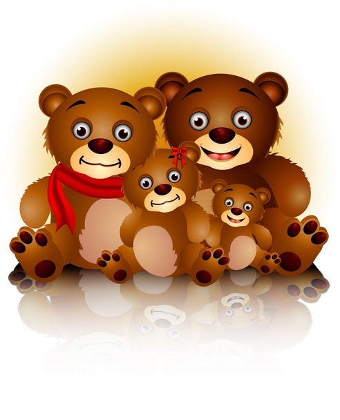 Happy cute bears family in harmony - Vector, Image