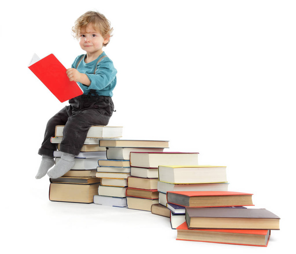 Cute Boy and Educational Knowledge Concept series, Big Staircase - Fotó, kép