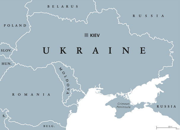 Ukraine political map - Vector, Image