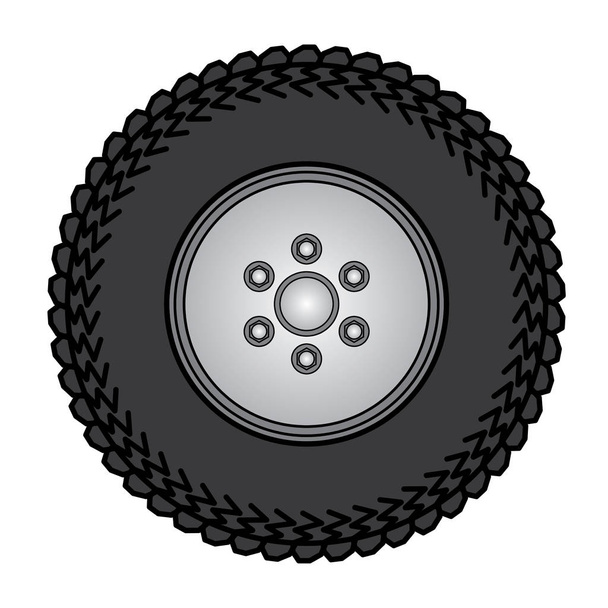 pneumatiky a kola vektorové ilustrace - Vektor, obrázek