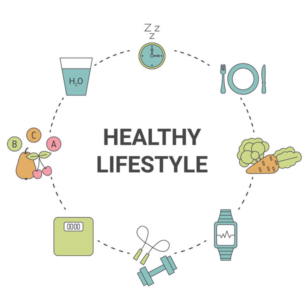 Healthy lifestyle concept. - Vector, Imagen