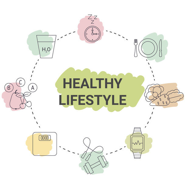 Healthy lifestyle concept. - Vector, Image