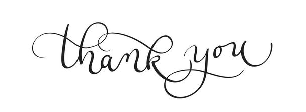Thank you text on white background. Calligraphy lettering Vector illustration EPS10 - Vector, Image