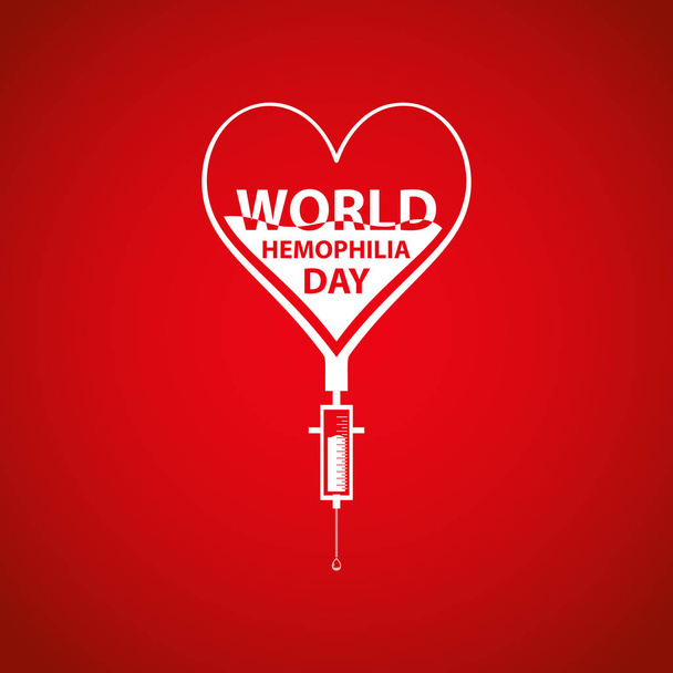 World hemophilia day concept. Heart makes drop counter transfusion. Vector illustration EPS 10. - Vektor, kép