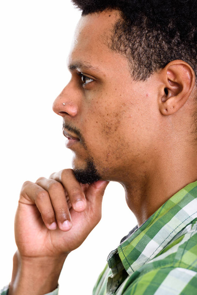 Profile view of face of young African man thinking - Fotó, kép