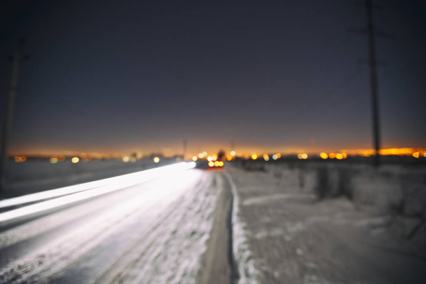 Winter road in the evening  - Fotó, kép