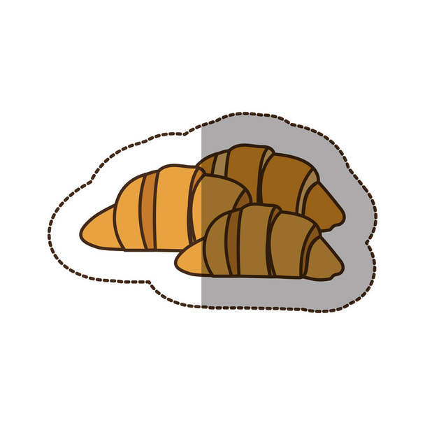 ikona kolor rogalik chleb - Wektor, obraz