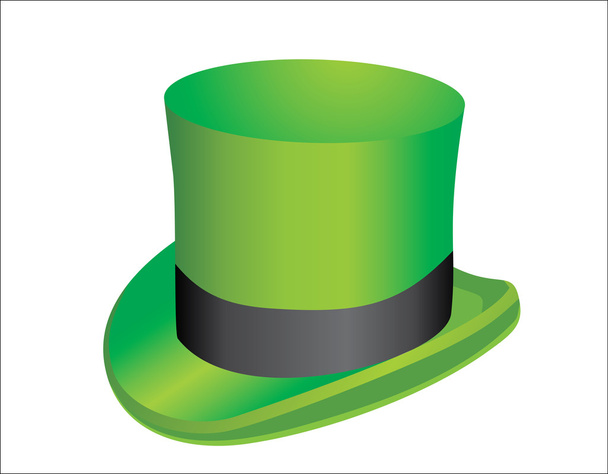 Illustration, green St Patrick s Day hat with clover - Vektör, Görsel
