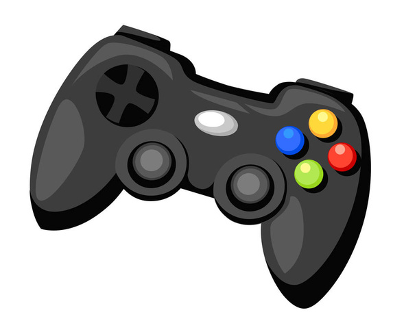 Oyun çubuğu direksiyon elemanları izole vektör illüstrasyon oyun gadget renk Icons set - Vektör, Görsel