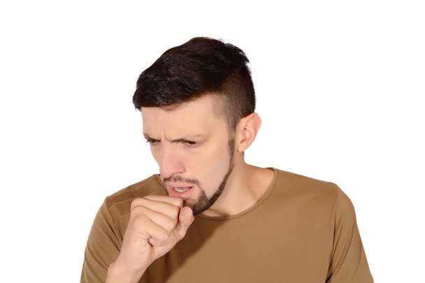 Young man coughing. - Photo, image