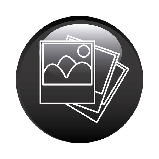black circular frame with pictures icon - Vector, Image
