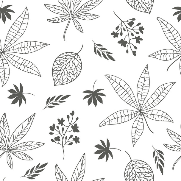 set tropical leaves - Vector, Imagen