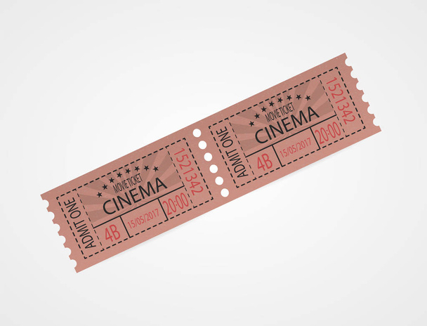 Красный дизайн билетов в ретро кино
 - Вектор,изображение