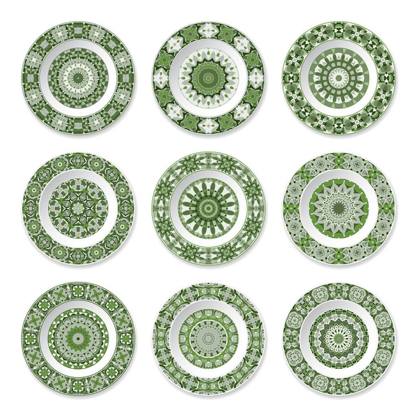 Set of decorative plates - Vector, Imagen