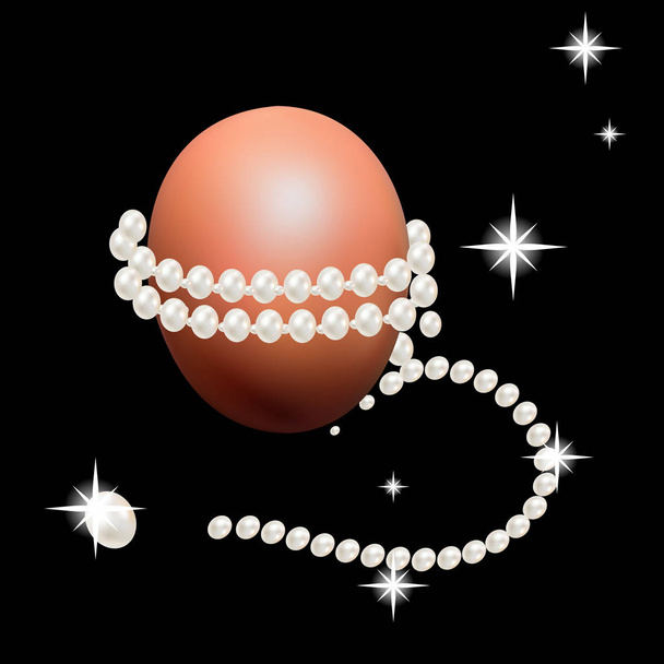 Kostbare reeks parels rond Pasen eieren. Decoraties voor de feestdagen voor Pasen. - Vector, afbeelding