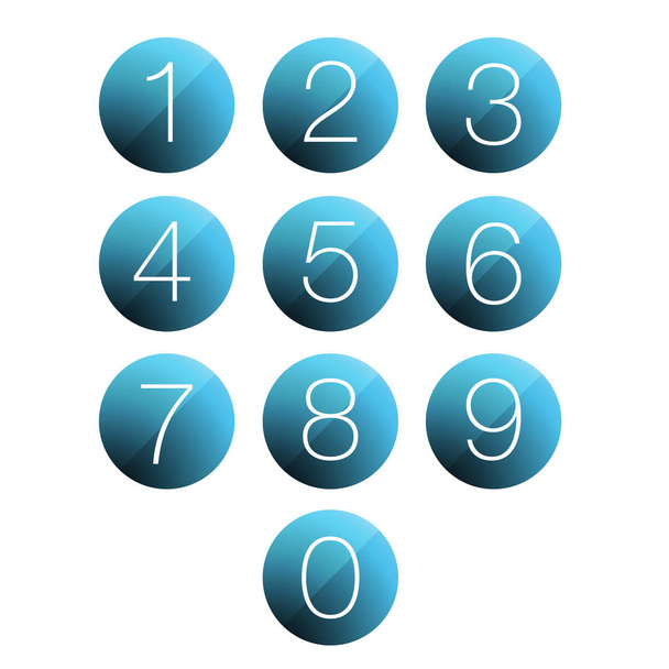 Botón de número establecido
 - Vector, imagen