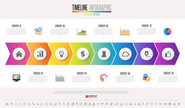 Часова шкала інфографіки шаблон
  - Вектор, зображення