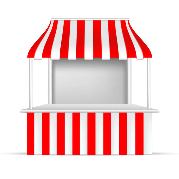 rot und weiß pos poi Outdoor / Indoor 3D-Stand oder Kiosk - Vektor, Bild