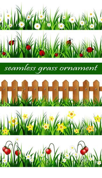 Green Grass seamless set - Vector, Image