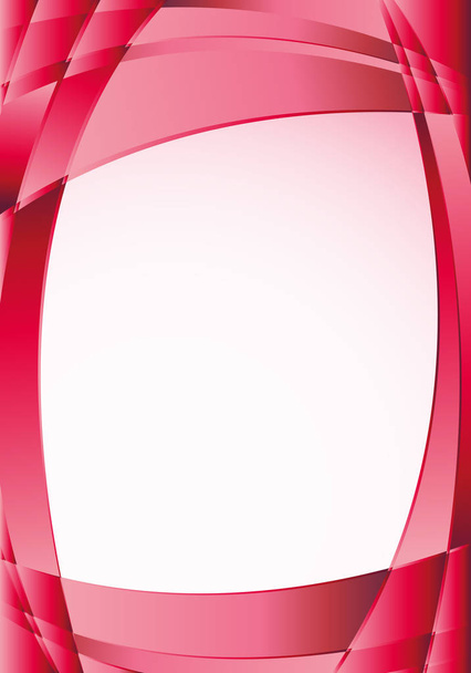 波と真ん中に白い正方形のテキストを配置する抽象的な赤背景。A4 サイズ 21 cm × 30 cm - ベクター画像 - ベクター画像