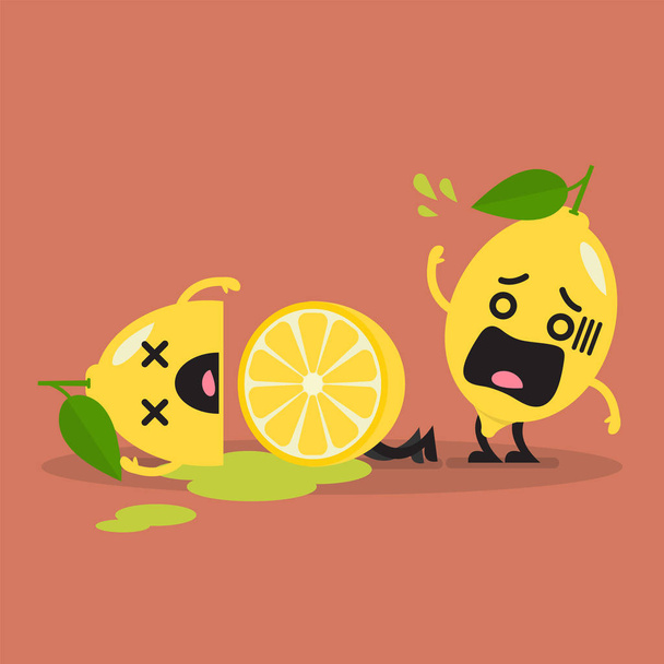 Умер лимон с шоковым лимоном
 - Вектор,изображение